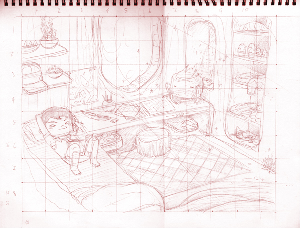 line drawing grid web